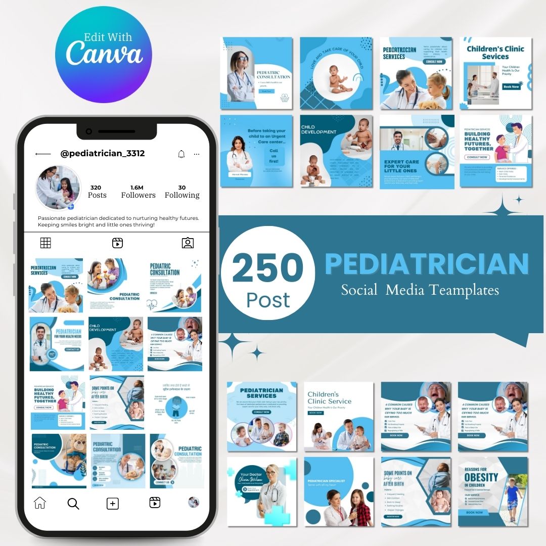 350 Pediatriation Posts - Social Media Templates - Image 2