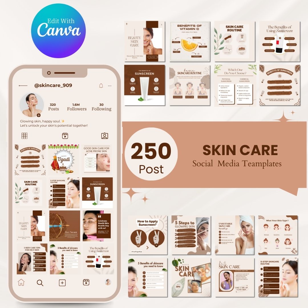 350 Skin Care Posts - Social Media Templates - Image 2