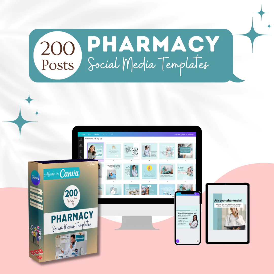 200 Pharmacy Posts - Social Media Templates - Image 3