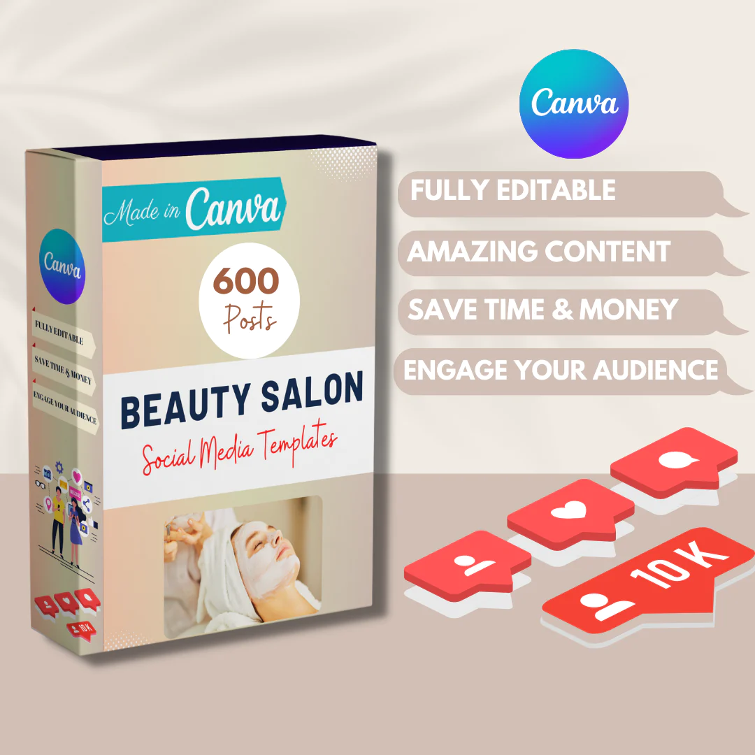 600 Beauty Salon Posts- Social Media Templates - Image 10