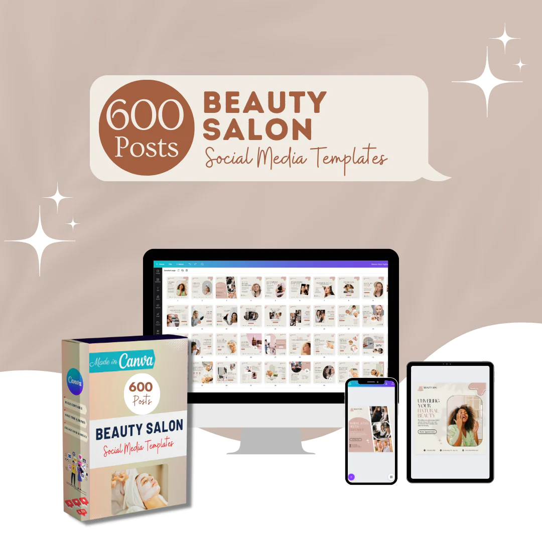 600 Beauty Salon Posts- Social Media Templates - Image 11
