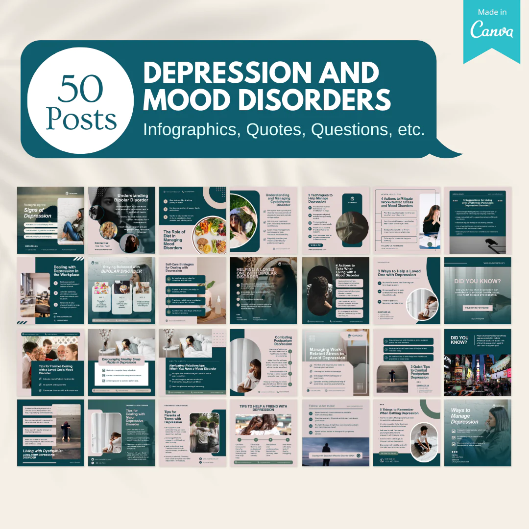 50 Depression And Mood Disorders - Social Media Templates - Image 2