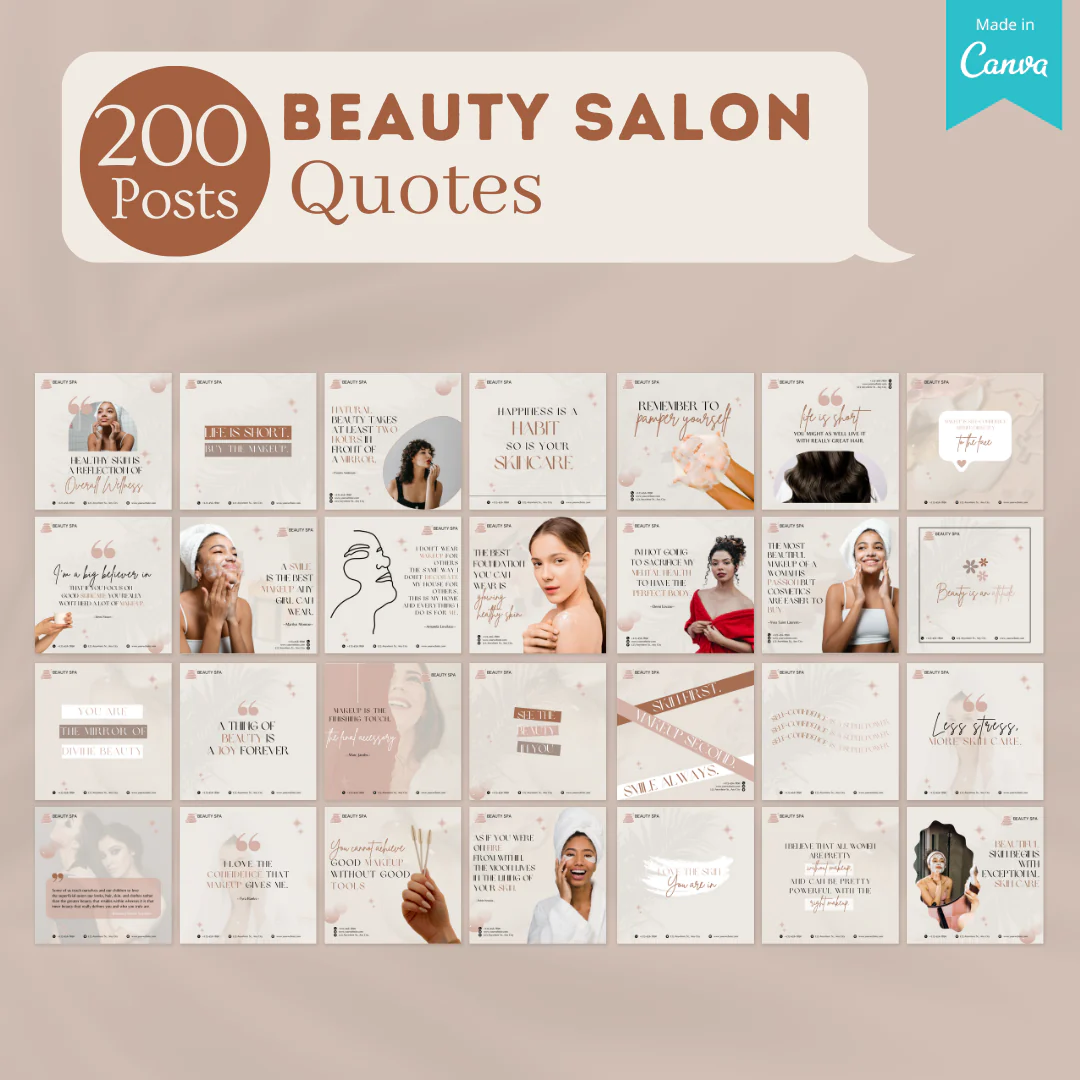 600 Beauty Salon Posts- Social Media Templates - Image 2