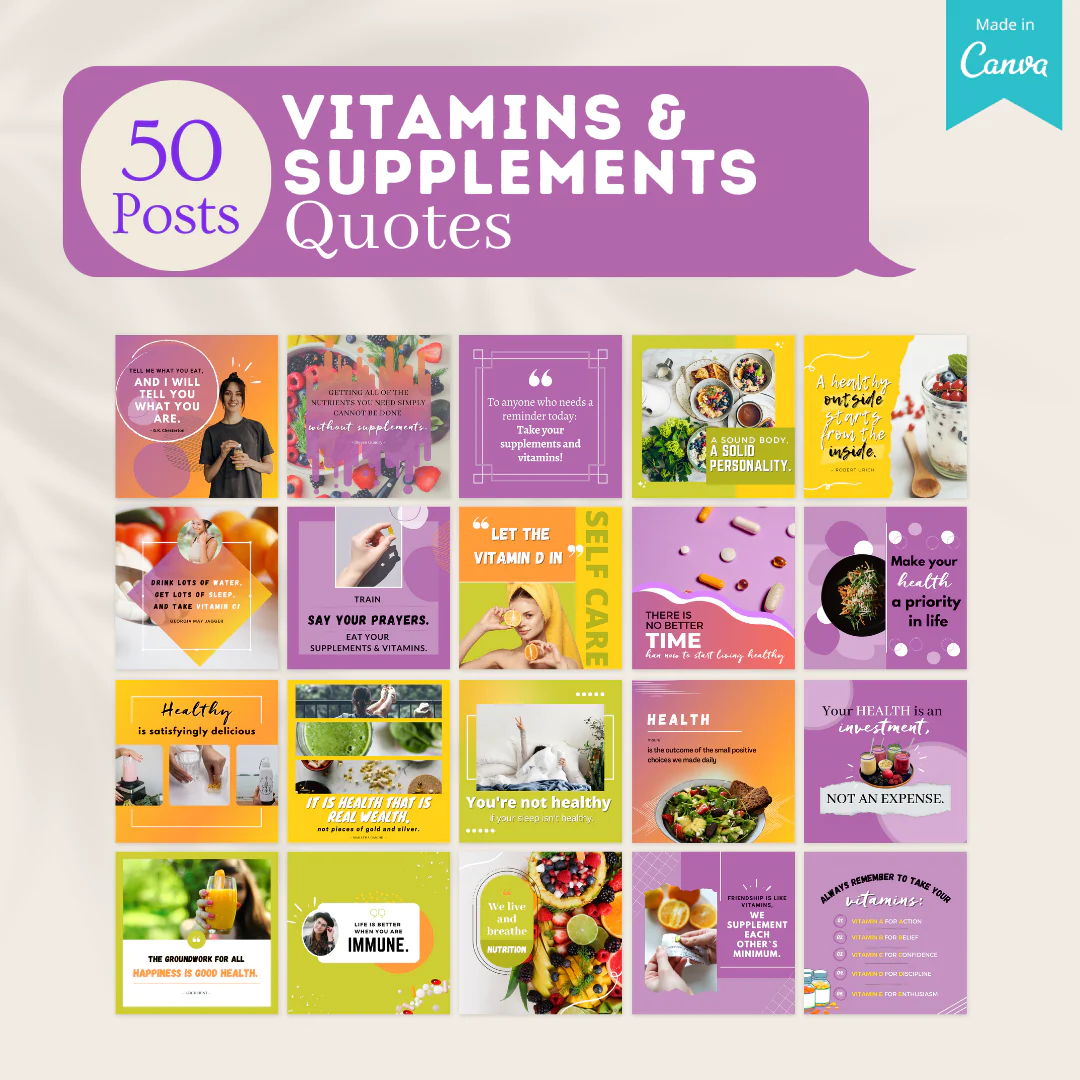 200 Vitamins & Supplements Posts - Social Media Templates - Image 2
