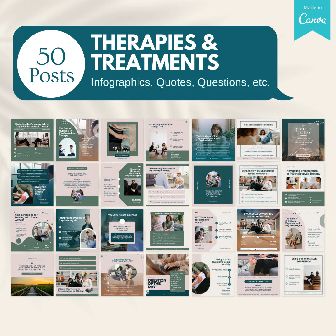 50 Therapies And Treatments Posts - Social Media Templates - Image 2