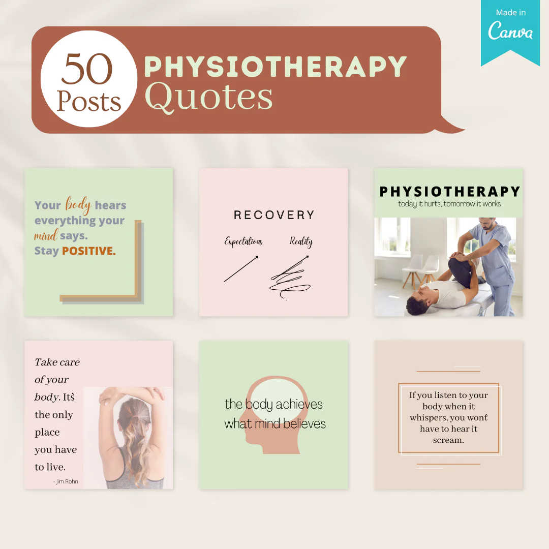 200 Physiotherapy Posts - Social Media Canva Templates - Image 2