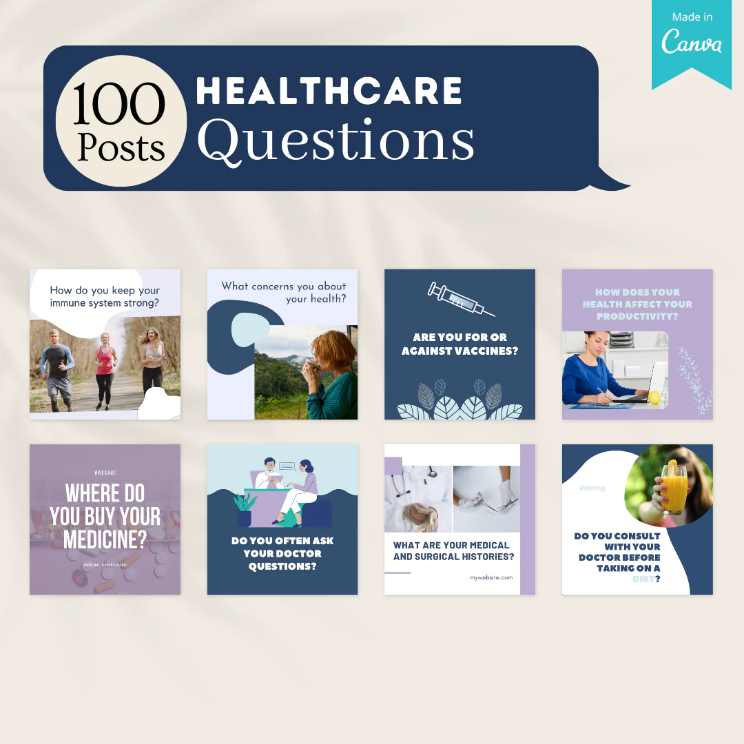 300 Healthcare Posts - Social Media Templates - Image 7