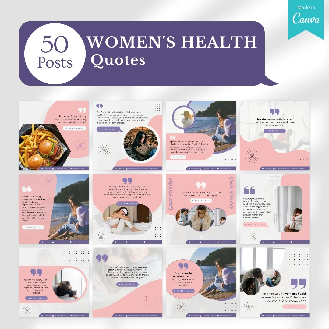 350+ Women's Health Posts - Social Media Templates - Image 8