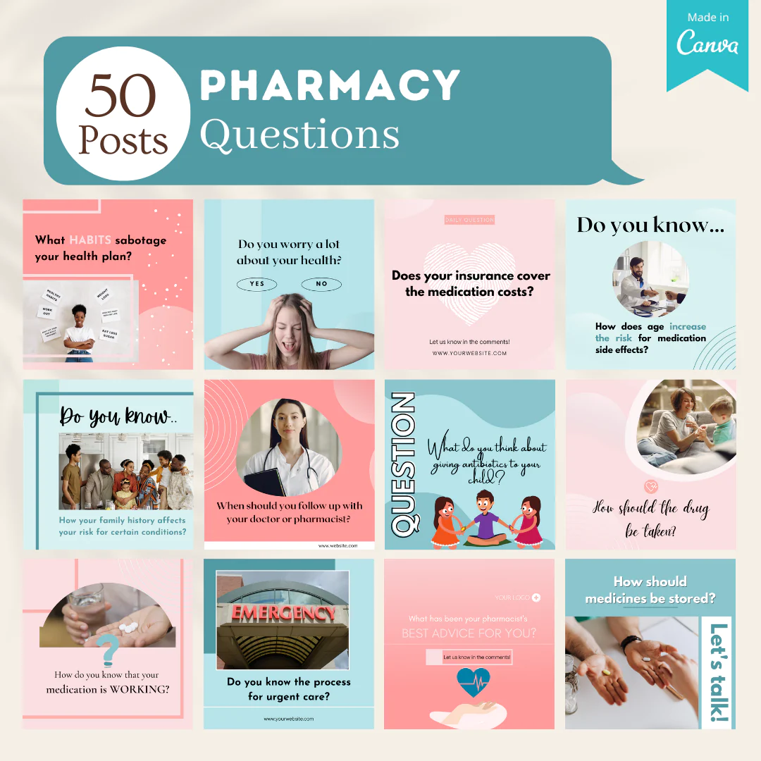 200 Pharmacy Posts - Social Media Templates - Image 8