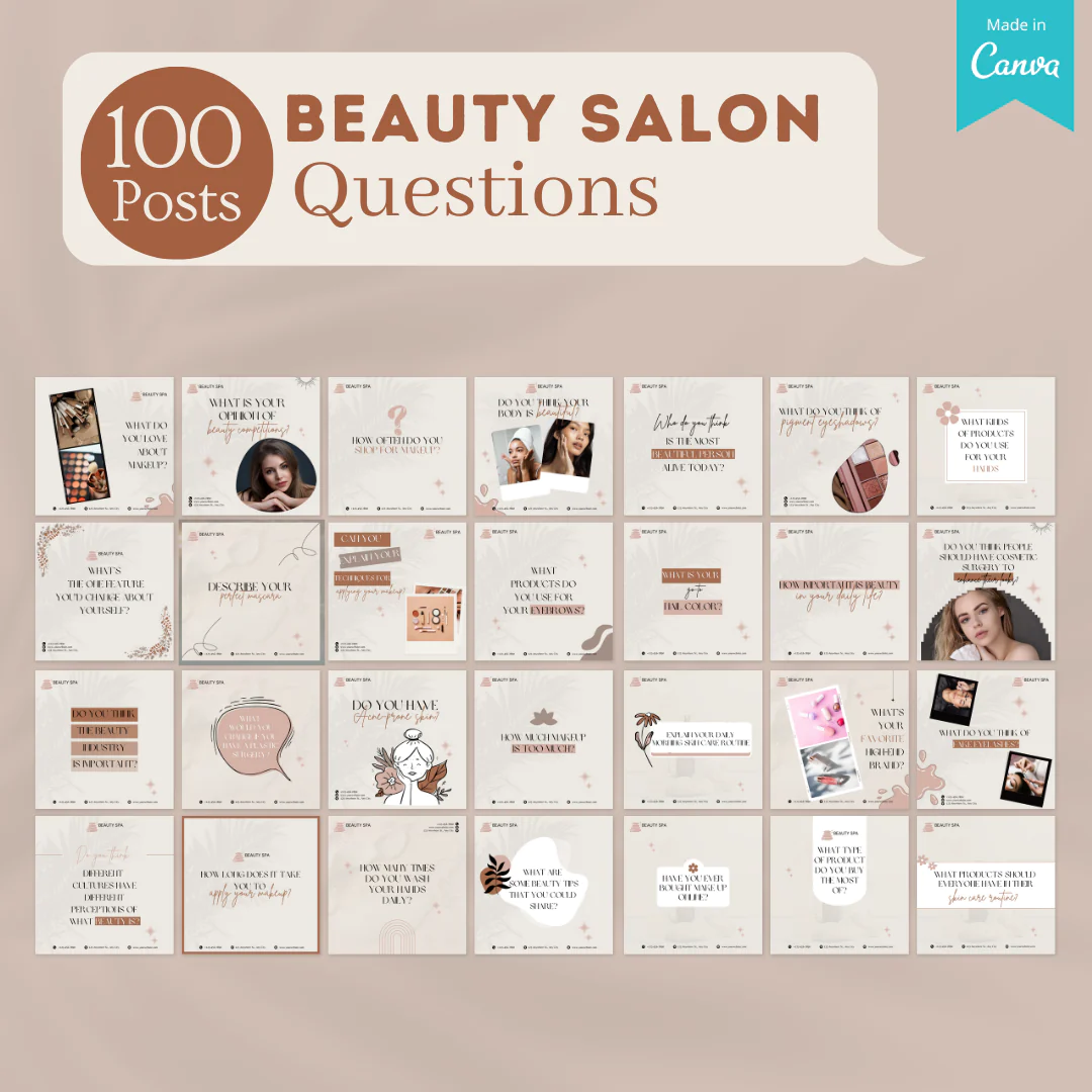600 Beauty Salon Posts- Social Media Templates - Image 3