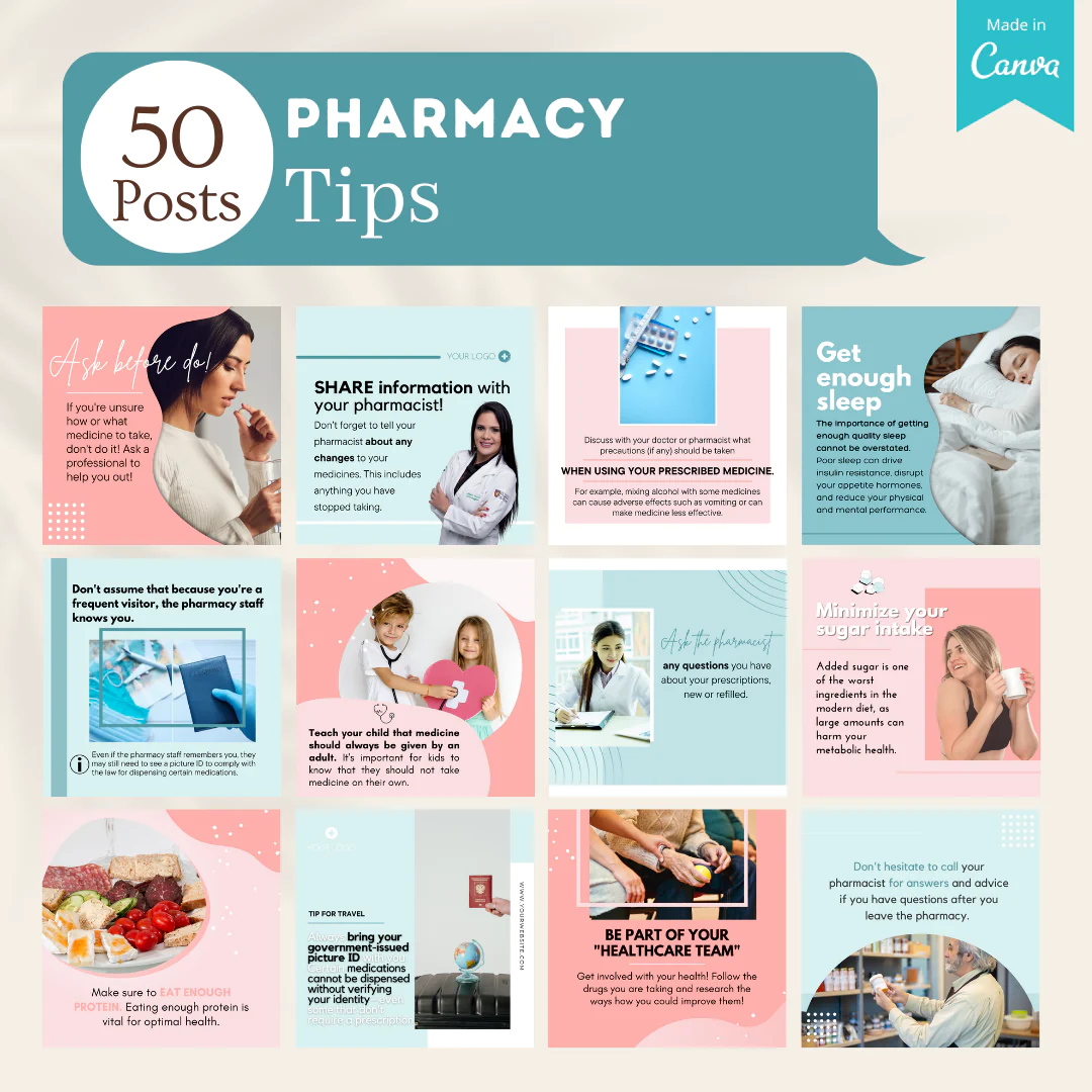 200 Pharmacy Posts - Social Media Templates - Image 7