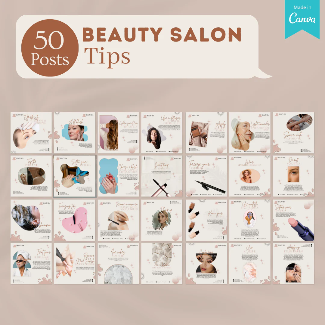 600 Beauty Salon Posts- Social Media Templates - Image 5