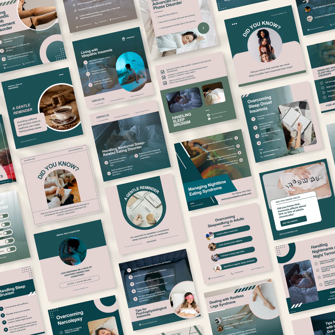 50 Insomnia And Sleep Disorders Posts - Social Media Templates - Image 3