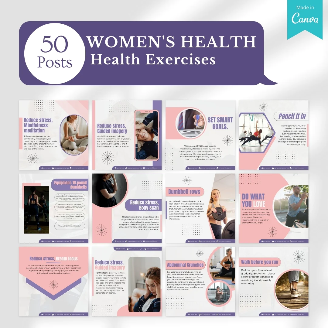 350+ Women's Health Posts - Social Media Templates - Image 2