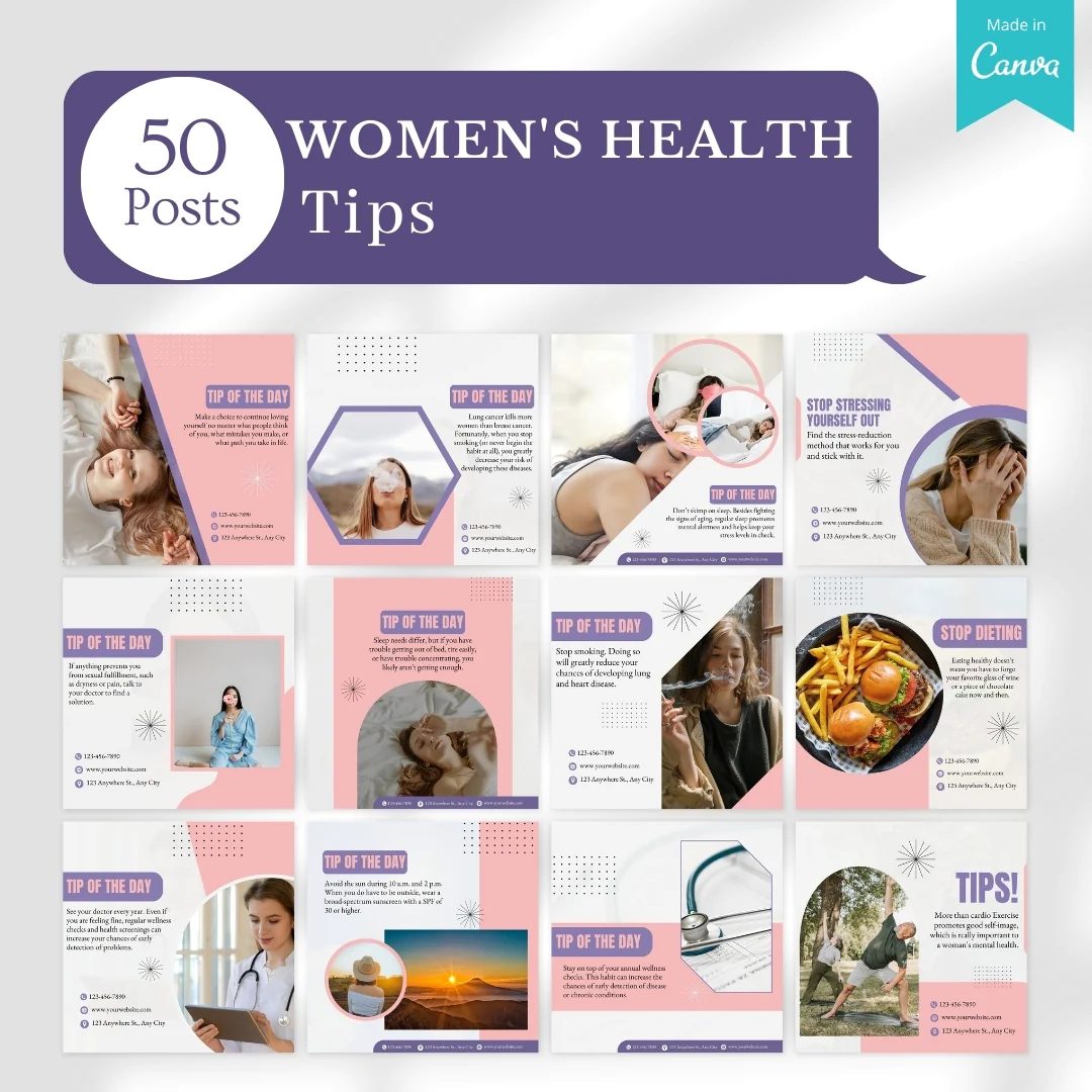 350+ Women's Health Posts - Social Media Templates - Image 5