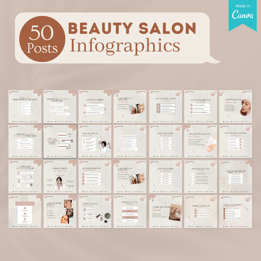 600 Beauty Salon Posts- Social Media Templates - Image 6
