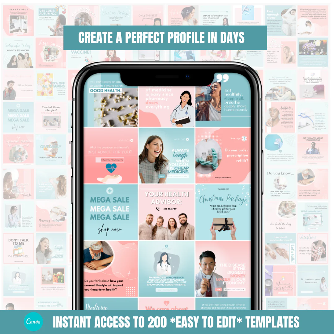 200 Pharmacy Posts - Social Media Templates - Image 5