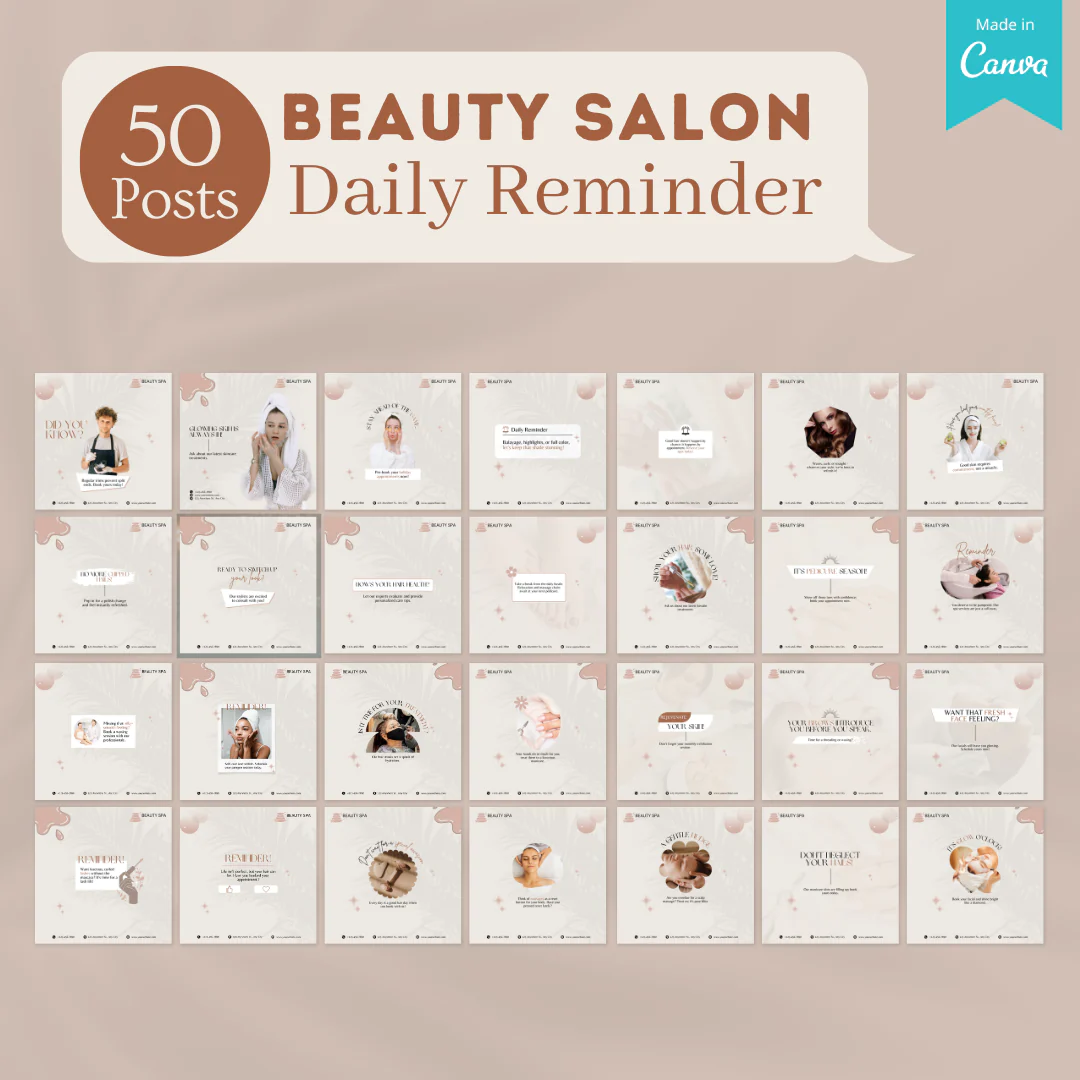 600 Beauty Salon Posts- Social Media Templates - Image 7