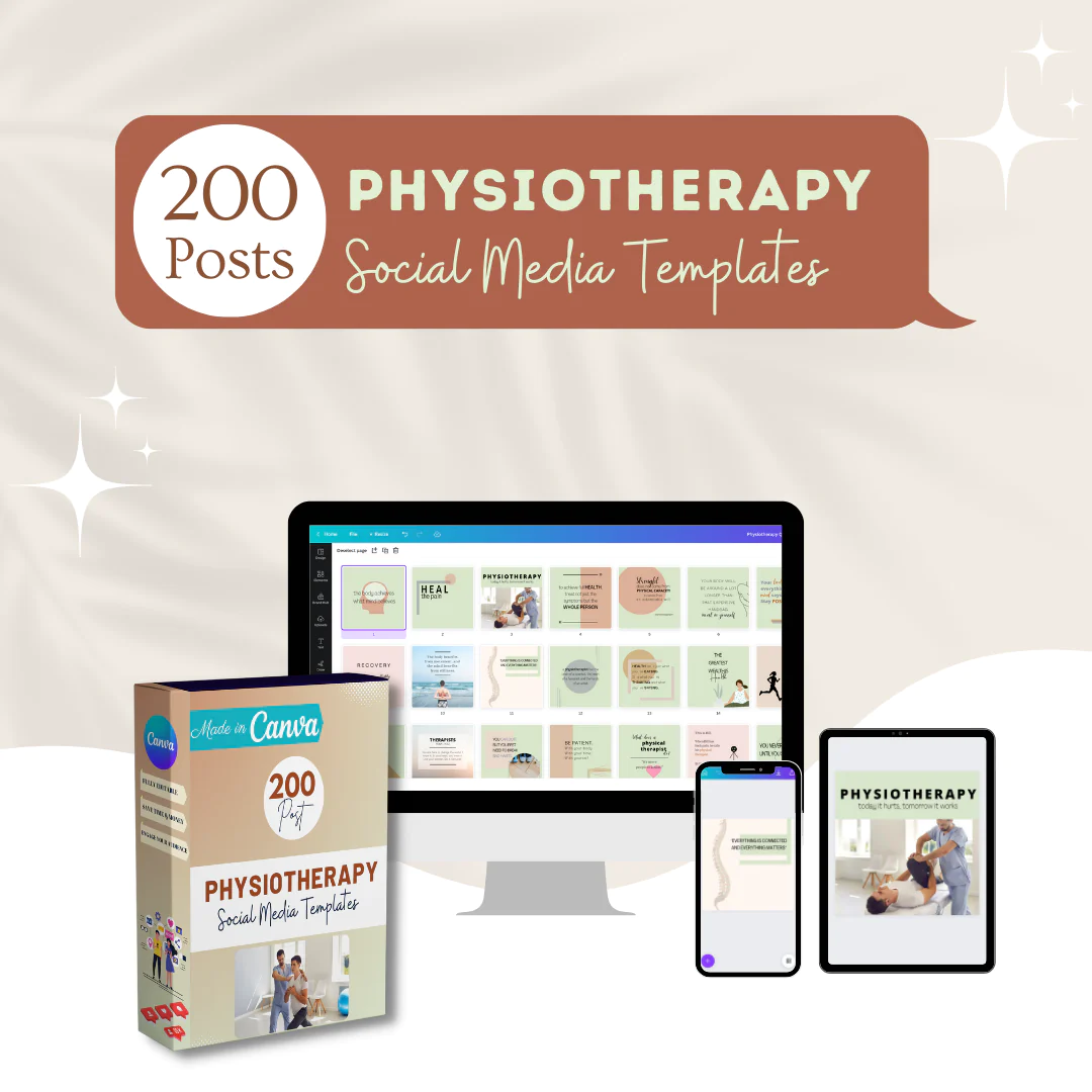 200 Physiotherapy Posts - Social Media Canva Templates - Image 6
