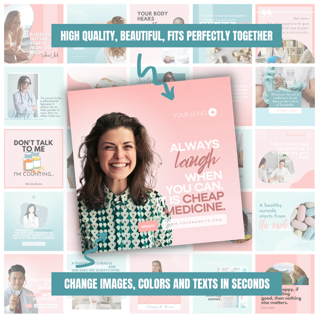 200 Pharmacy Posts - Social Media Templates - Image 4