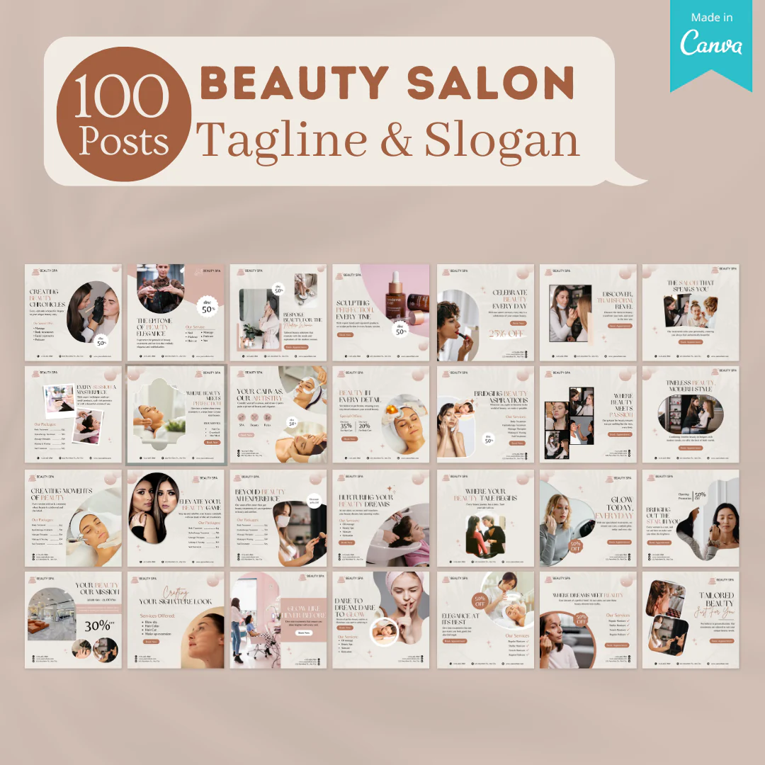600 Beauty Salon Posts- Social Media Templates - Image 8
