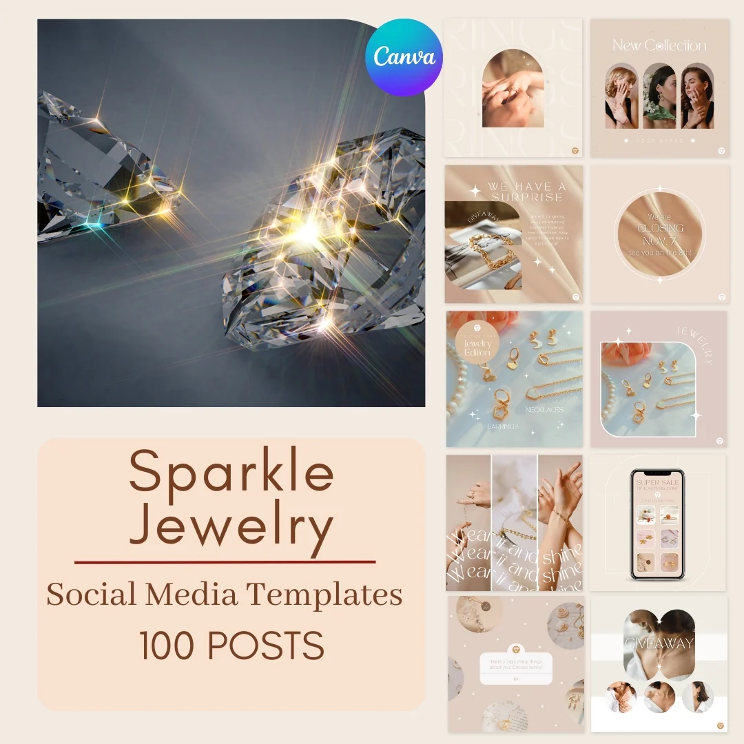 100 Sparkle Jewelry Posts - Canva Templates - Image 12