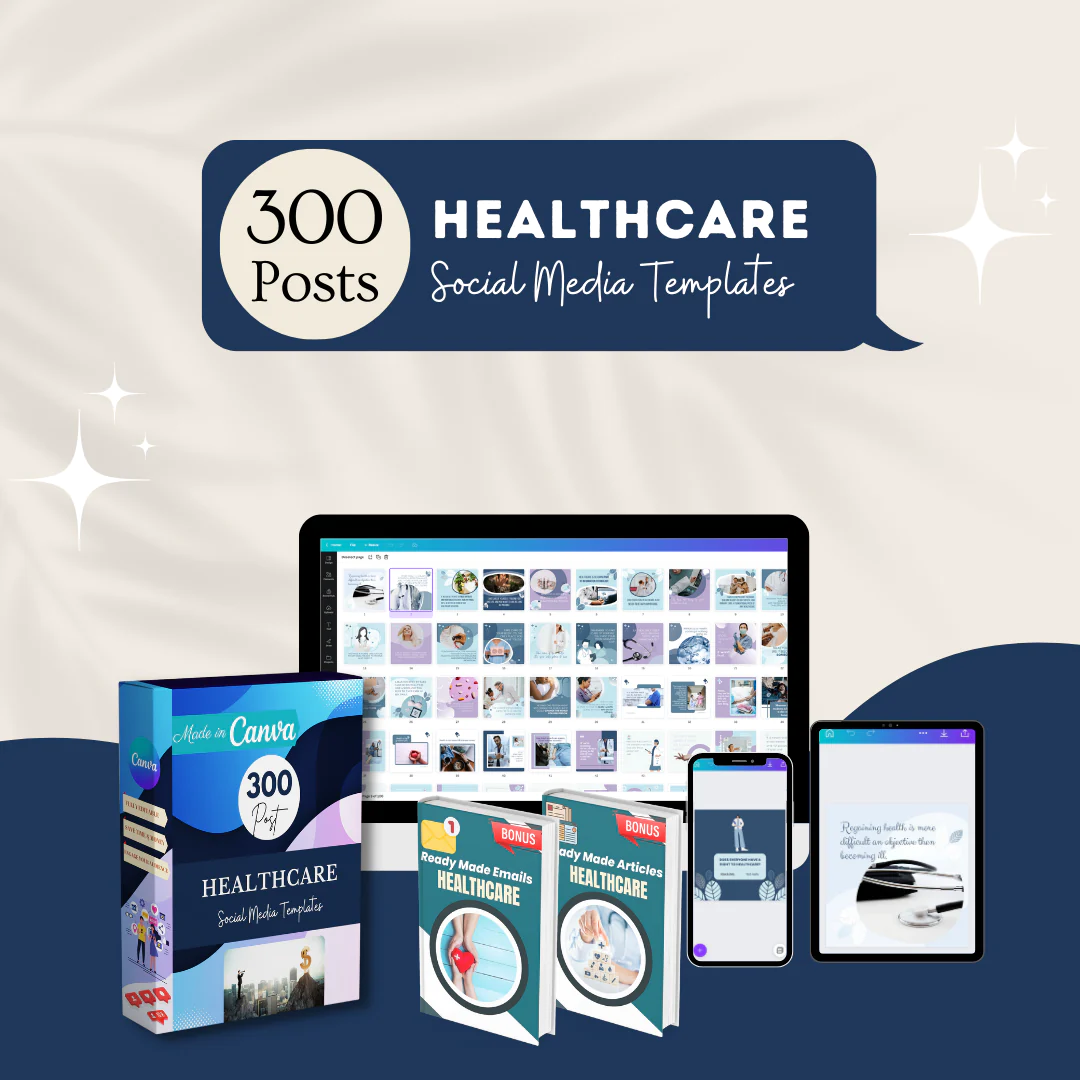 300 Healthcare Posts - Social Media Templates - Image 3
